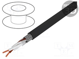 Wire; Li-2YCYv; 1x2x0,5mm2; tinned copper braid; PVC; black; 50V