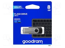 Pendrive; USB 2.0; 8GB; Read: 20MB/s; Write: 5MB/s; Colour: black