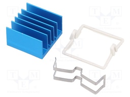Heatsink: extruded; grilled; blue; L: 21mm; W: 21mm; H: 12.5mm