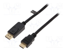 Cable; DisplayPort 1.2; DisplayPort plug,HDMI plug; 5m; black