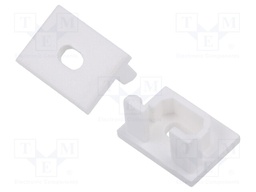 Cap for LED profiles; white; PDS-4-PLUS; with hole