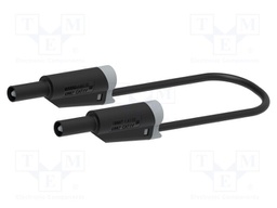 Test lead; 20A; banana plug 4mm,both sides; Len: 1m; black