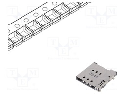 Connector: for cards; Nano SIM; push-push,without card tray; SMT