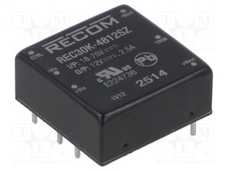 Converter: DC/DC; 30W; Uin: 36÷75V; Uout: 12VDC; Iout: 2.5A; 1"x1"