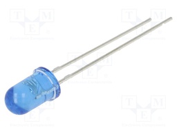 LED; 5mm; blue; 2180mcd; 30°; 7.5mA; 3÷15V; Front: convex