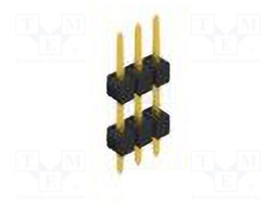 Connector: pin strips; pin header; male; PIN: 3; 2.54mm; THT; 1x3