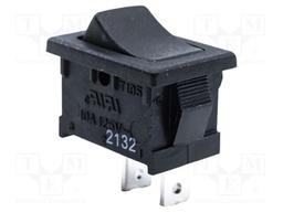 ROCKER; SPST; Pos: 2; OFF-ON; 5.5A/250VAC; black; Rcont max: 35mΩ