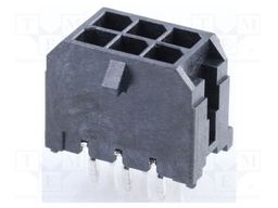 Socket; wire-board; male; Micro-Fit 3.0; 3mm; PIN: 6; THT; 8.5A; 600V