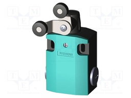 Limit switch; lever R 27mm, plastic roller Ø19mm, double; 10A