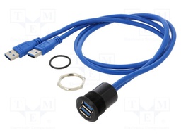 Adapter cable; USB A socket x2,USB A plug x2; USB 3.0; Len: 0.6m