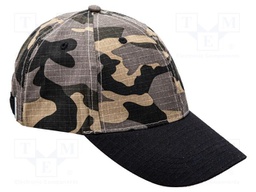 Baseball cap; adjustable; khaki,camo; cotton; Size: 57-60; 180g/m2
