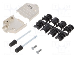 D Sub Backshell, DE, 180°, Zinc Body