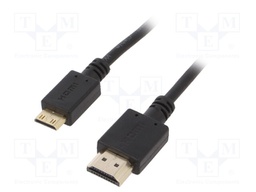 Cable; HDMI 2.0; HDMI mini plug,HDMI plug; 1.8m; black