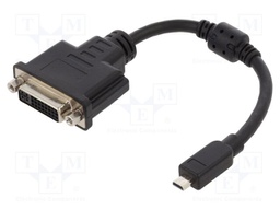 Adapter; DVI-I (24+5) socket,micro HDMI plug; 0.2m; black; 32AWG