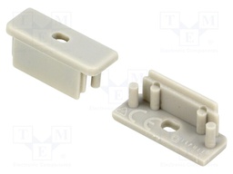 Cap for LED profiles; grey; ABS; Application: SURFACE14