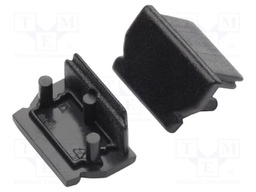 Cap for LED profiles; black; ABS; Application: UNI12; V: GEN2