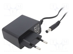 Power supply: switched-mode; voltage source; 9VDC; 1A; 9W; plug