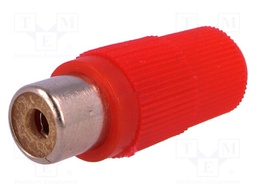 Plug; RCA; female; straight; soldering; red; for cable