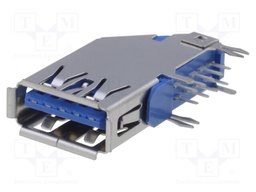 Socket; USB A; THT; side; USB 3.0; gold-plated