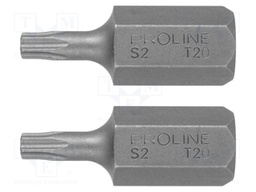 Screwdriver bit; Torx®; Overall len: 30mm; Mounting: 3/8"; 2pcs.