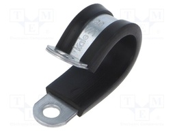 Fixing clamp; ØBundle : 20mm; W: 15mm; steel; Cover material: EPDM