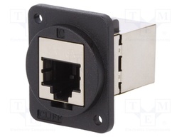 Coupler; FT; Cat: 6a; shielded; Layout: 8p8c; 19x24mm; Colour: black