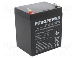 Re-battery: acid-lead; 12V; 5Ah; AGM; maintenance-free