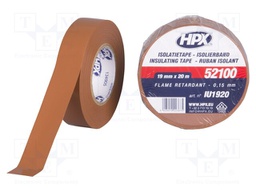 Tape: electrical insulating; W: 19mm; L: 20m; D: 0.15mm; brown; 125%