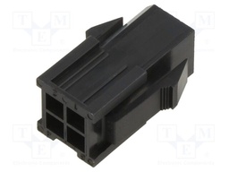MiniFit 04Ckt Plug Hsg w/ears V-0 Black
