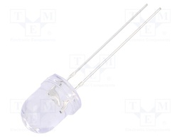 LED; 8mm; orange; 1120÷1560mcd; 30°; Front: convex; Pitch: 2.54mm