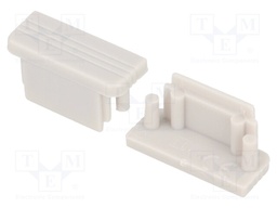Cap for LED profiles; grey; ABS; Application: SURFACE10