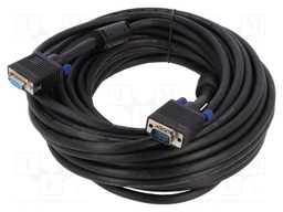 Cable; D-Sub 15pin socket,D-Sub 15pin plug; 15m; black; 28AWG