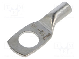 Tip: ring tube; M12; 16mm2; crimped; for cable; tinned; copper; 13mm