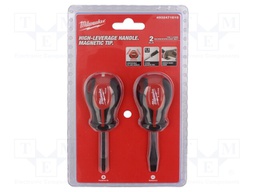 Kit: screwdrivers; Pozidriv®,slot; short; Size: PZ2,SL 6,5; 2pcs.