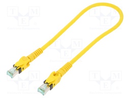 Patch cord; S/FTP; 6a; stranded; Cu; PUR; yellow; 0.5m; halogen free