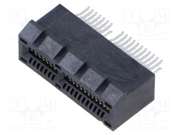 Connector: for cards; PIN: 36; 1mm; gold flash; SMT; horizontal