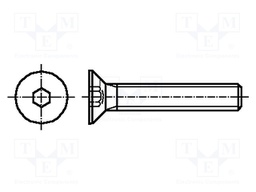 Screw; M4x30; DIN: 7991; Head: countersunk; imbus; steel; zinc