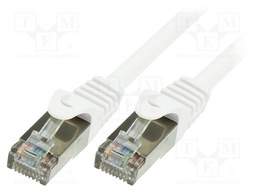 Patch cord; F/UTP; 6; stranded; CCA; PVC; white; 0.5m; 26AWG
