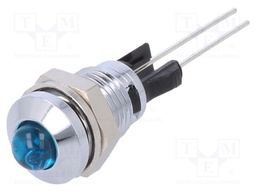 Indicator: LED; prominent; Cutout: Ø8mm; for PCB; brass; ØLED: 5mm