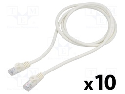 Patch cord; U/UTP; 6; stranded; CCA; PVC; white; 1.5m; 26AWG; Cores: 8