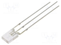 LED; red,blue; rectangular; 2x5x7mm; bicolour; 500÷750mcd; 120°