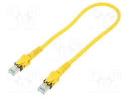 Patch cord; S/FTP; 6a; stranded; Cu; PUR; yellow; 0.5m; halogen free