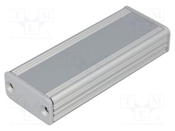 Enclosure: with panel; AKG; X: 33mm; Y: 80mm; Z: 16mm; aluminium; grey