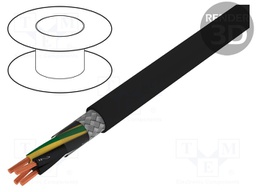 Wire; JZ-500-C; 4G1mm2; tinned copper braid; PVC; black; 300/500V