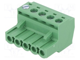 Pluggable terminal block; 5mm; ways: 5; straight; plug; female