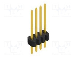 Connector: pin strips; pin header; male; PIN: 4; 1.27mm; THT; 1x4
