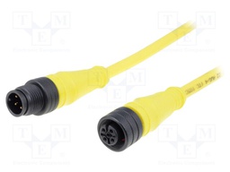 Cable: for sensors/automation; PIN: 4; M12-M12; 3m; plug; plug; IP67