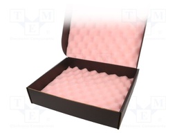 Box with foam lining; ESD; 267x318x64mm; Features: conductive