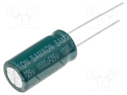 Capacitor: electrolytic; low impedance; THT; 1000uF; 25VDC; ±20%