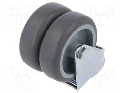 Transport wheel; Ø: 75mm; W: 50mm; H: 100mm; twin wheels,torsional